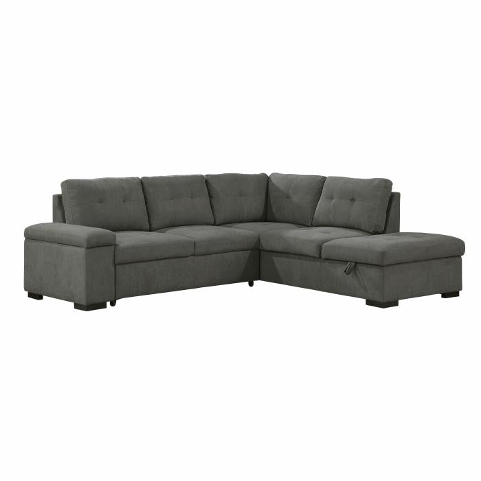 9390DG22LRC - (2)2-Piece Sectional with Pull-out Bed and Right Chaise with Storage Ottoman image