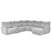 9509MGY6LRPWH5R - (6)6-Piece Modular Power Reclining Sectional with Power Headrests, Right Chaise and USB Port image