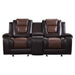 9470BR-2 - Double Glider Reclining Love Seat with Center Console image