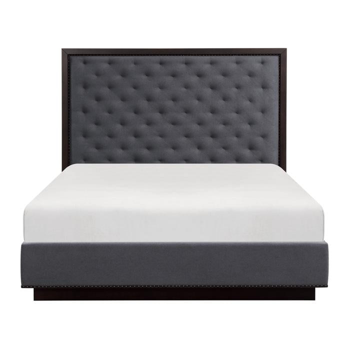 Larchmont Queen Upholstered Platform Bed in Charcoal 5424-1 image